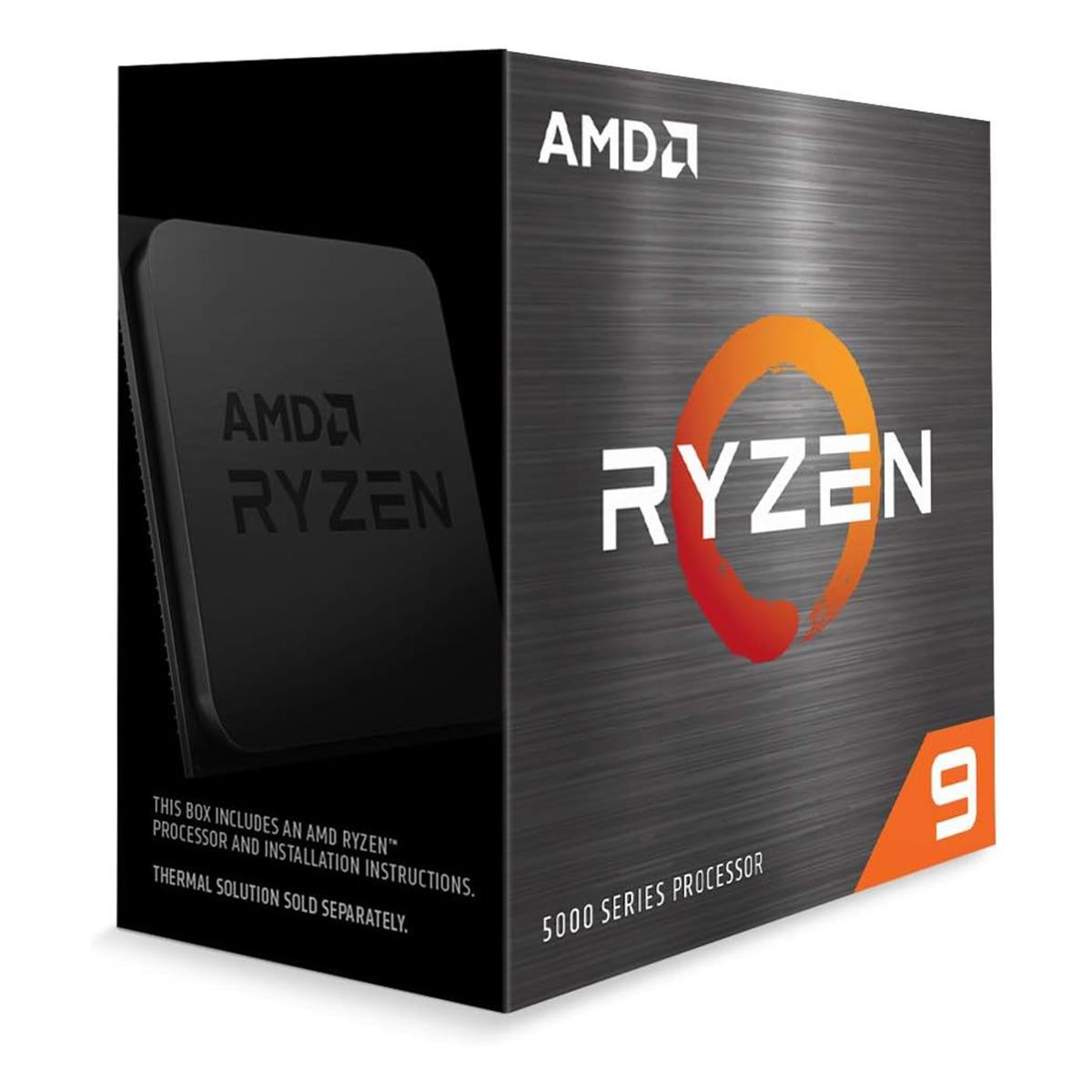 Processador AMD Ryzen 9 5900X, 12-Core, 24-Threads, 3.7Ghz (4.8Ghz Turbo), Cache 70Mb, AM4, 100-100000061WOF
