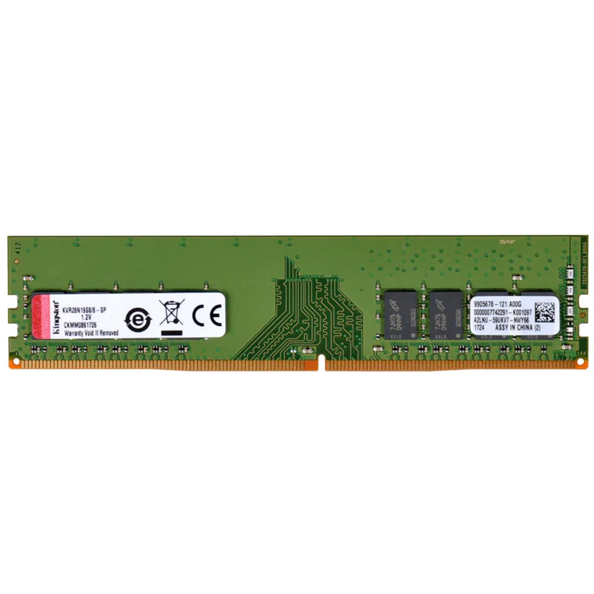 Memória Ram Kingston, 8GB, 2666MHz, DDR4 - KVR26N19S8/8