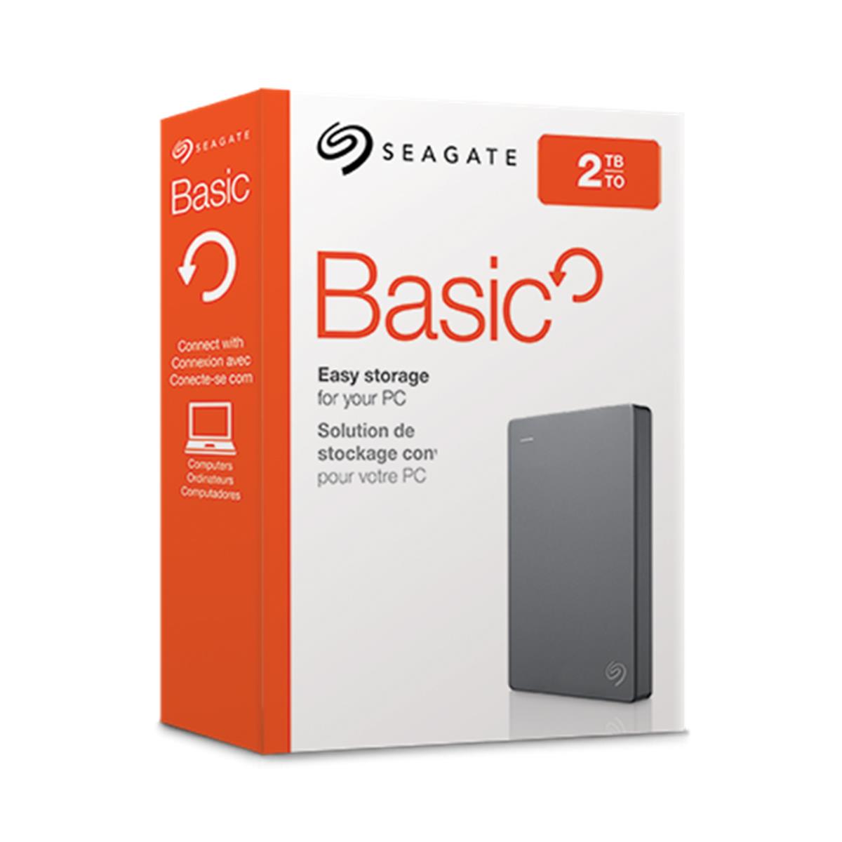 HD Externo Seagate Basic, 2TB, USB 3.0, Black